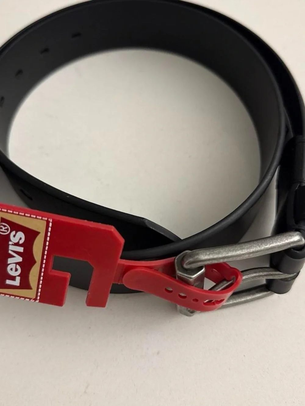 NWT Levi's Black faux Leather Belt with Silver Buckle Size 34-36